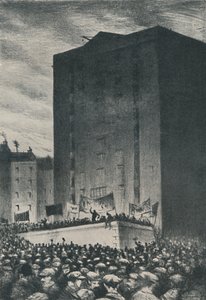 Der Eisenbahnstreik - Versammlung auf dem Tower Hill, 1919 von Christopher Richard Wynne Nevinson