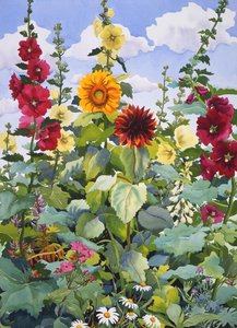 Stockrosen und Sonnenblumen, 2003 von Christopher Ryland