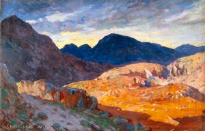 Sonnenuntergang in den walisischen Hügeln, 1893-1934