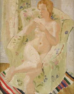 Sitzendes nacktes Mädchen in einem Innenraum, 1928