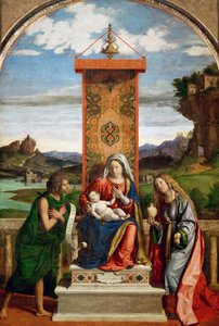 Die Madonna und das Kind mit den Heiligen Johannes dem Täufer und Maria Magdalena von Cima da Conegliano