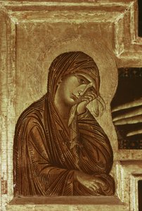 Kruzifix: Detail der Jungfrau von Cimabue