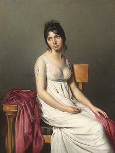 Porträt einer jungen Frau von Circle of Jacques Louis David