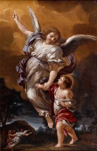 Der Schutzengel nach Pietro da Cortona von Ciro Ferri