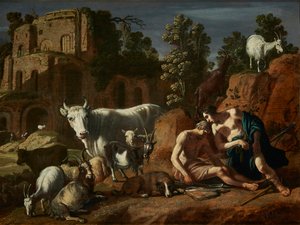 Mercurius macht sich bereit, den schlafenden Argus zu enthaupten
