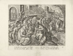 Paulus bekehrt die Frauen von Philippi (Serie: Handlungen der Apostel, Acta Apostolorum) von Claes Jansz. Visscher (II) (attributed to workshop of)