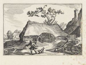 Bellen Hund bei einem Bauernhof von Claes Jansz. Visscher (II)