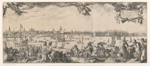 Profil von Amsterdam, gesehen vom IJ (rechter Teil) von Claes Jansz. Visscher (II)