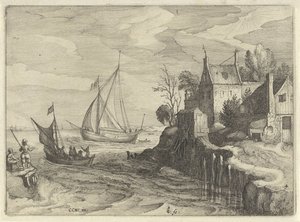 Schiffe an der Küste von Claes Jansz. Visscher (II)