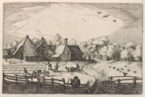 Blekerye aededuyne gelegen (Bauernhöfe und Bleichfelder) von Claes Jansz Visscher