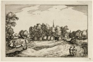 Ein Kloster, Platte dreizehn nach Bilder von Bauernhöfen, Landhäusern und rustikalen Dörfern (Praediorum villarum et rusticarum casularum icones)
