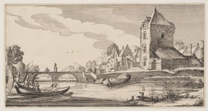 Dorf an einem Fluss, aus Landschaften (Playsante Lantschappen)