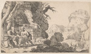 Abraham und Isaak mit dem Opferschaf
