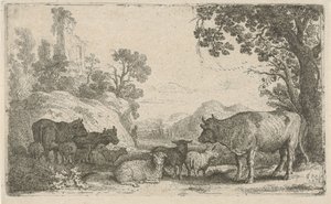 Landschaft mit Vieh