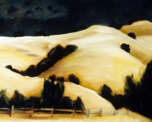 Goldene Hügel Dramatischer Himmel