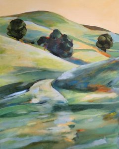 Pfad durch hügelige Landschaft