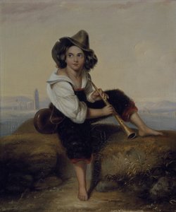 Ein Bauernjunge mit einer Pfeife, nahe dem Flavischen Aquädukt, ca. 1844 von Clara Montalba