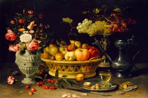 Stillleben mit Obst und Blumen, 1608-1621
