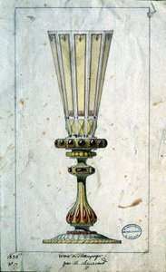Dekoration für Champagnerflöten, Aquarellzeichnung, Claude-Aymé Chenavard von Claude Amie Chenavard