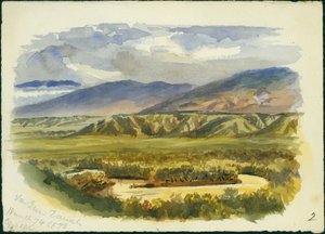 Ansicht in der Nähe von Damieh, Jordan-Tal, 1874 von Claude Conder
