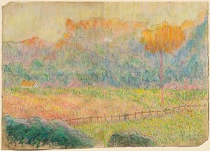 Studie für "Landschaft mit Figur und Häusern" von Claude Emile Schuffenecker