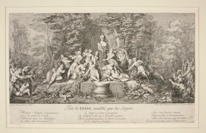 Fest der DIANE, gestört von Satyrn von Claude Gillot