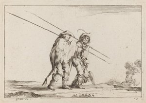 Zwei Pikenier zu Fuß unterwegs von Claude Goyrand after Stefano Della Bella