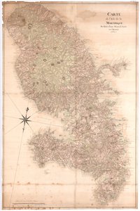 Karte der Insel Martinique, reduziert von einer großen Karte aus dem Jahr 1763, nd [1797] (Manuskript)