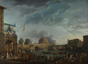 Ein Sportwettkampf auf dem Tiber in Rom