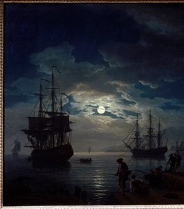 Mondscheinangeln (Detail) von Claude Joseph Vernet