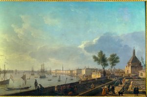 Der Hafen von Bordeaux mit den Stadtmauern. Gemälde von Joseph Vernet (1714-1789) 18. Jahrhundert. Paris, Marine Museum von Claude Joseph Vernet
