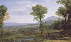Landschaft mit St. Philippus tauft den Eunuchen