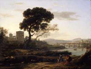 Landschaft in der Nähe von Rom mit Blick auf die Ponte Molle, 1645 von Claude Lorrain