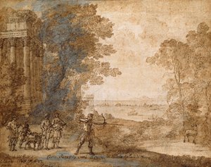 Landschaft mit Ascanius, der den Hirsch von Sylvia schießt
