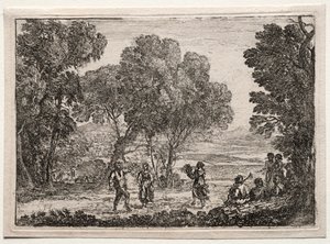Landschaft mit einem Bauerntanz Kleine Platte, ca. 1637