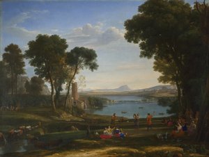 Landschaft mit der Hochzeit von Isaak und Rebekka, 1648