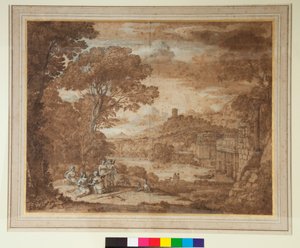 Landschaft mit der Nymphe Egeria, die um Numa trauert