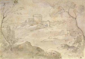 Landschaft mit befestigter Stadt von Claude Lorrain