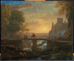 Landschaft mit einer imaginären Ansicht von Tivoli, 1642