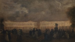 Beleuchtung des Place Louis-XV anlässlich der Geburt des Dauphins, im Oktober 1781, circa 1781