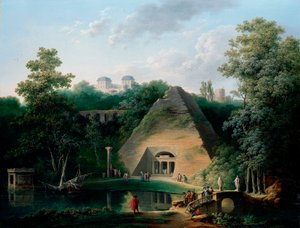 Die Pyramide am Schloss Maupertuis, ca. 1785