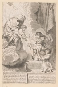 Anna von Österreich übergibt die Regentschaft von Frankreich in die Hände des Christuskindes von Claude Mellan