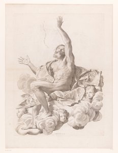 H. Paulus auf Wolke umgeben von Cherubinen von Claude Mellan
