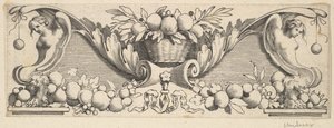 Kopfschmuck: Korb mit Früchten von Claude Mellan