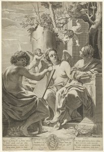 Allegorie von Intellekt, Gedächtnis und Wille von Claude Mellan after Simon Vouet