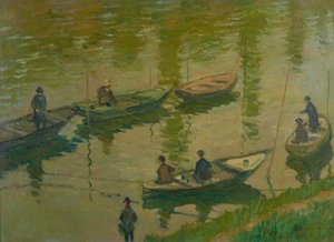 Angler auf der Seine bei Poissy