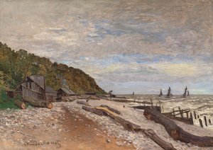 Werft in der Nähe von Honfleur; Le Chantier de Petits Navires, pres de Honfleur, 1864 von Claude Monet