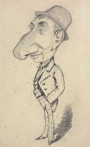 Karikatur eines Mannes mit großer Nase von Claude Monet