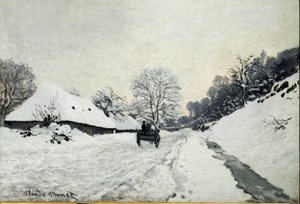 Karren, Straße unter Schnee in Honfleur