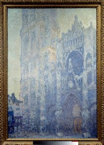 Kathedrale Notre-Dame de Rouen, das Portal und der Turm Saint Romain, Morgeneffekt, weiße Harmonie